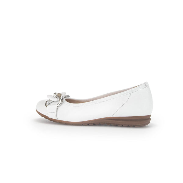 Gabor 42.625.50 Sabia Ladies White Leather Slip On Shoes-elevate your sole