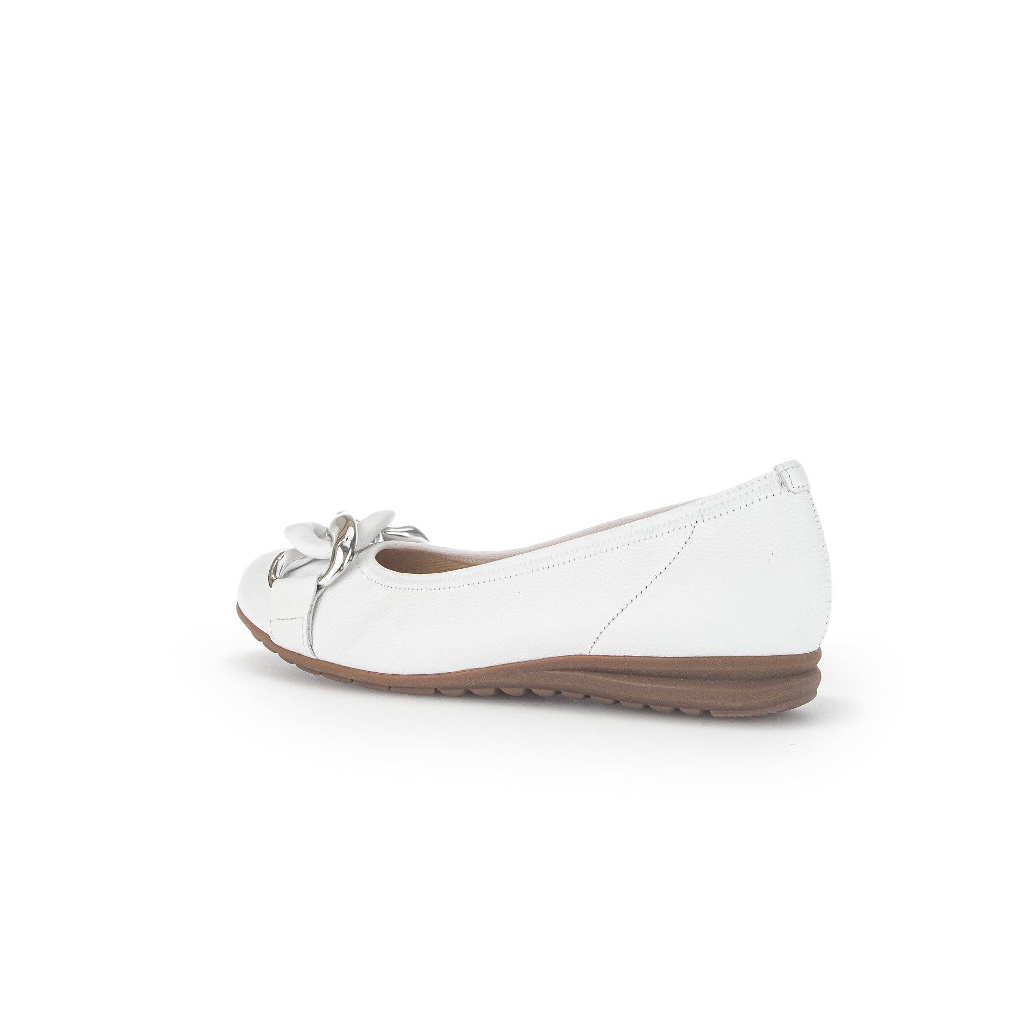 Gabor 42.625.50 Sabia Ladies White Leather Slip On Shoes-elevate your sole