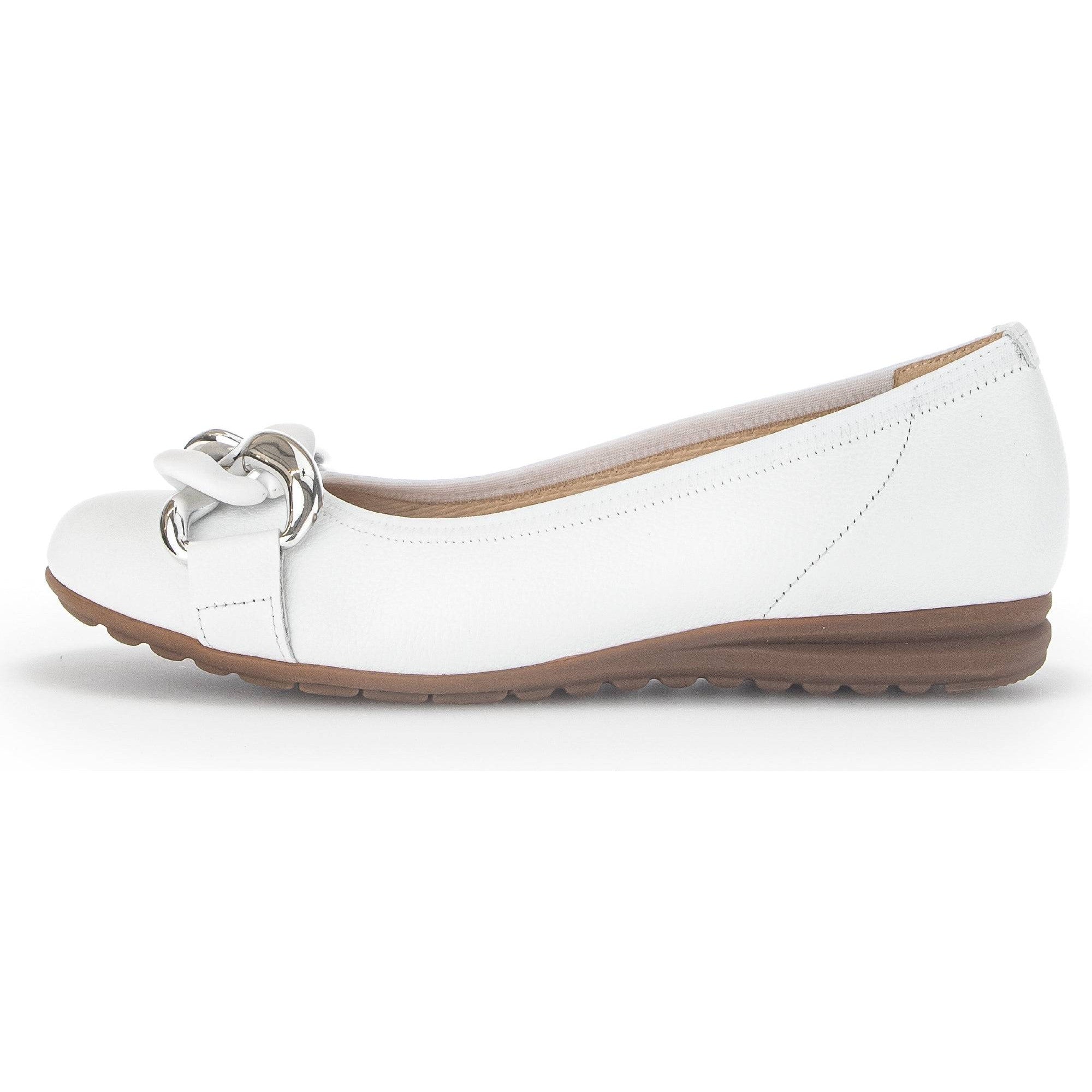 Gabor 42.625.50 Sabia Ladies White Leather Slip On Shoes-elevate your sole