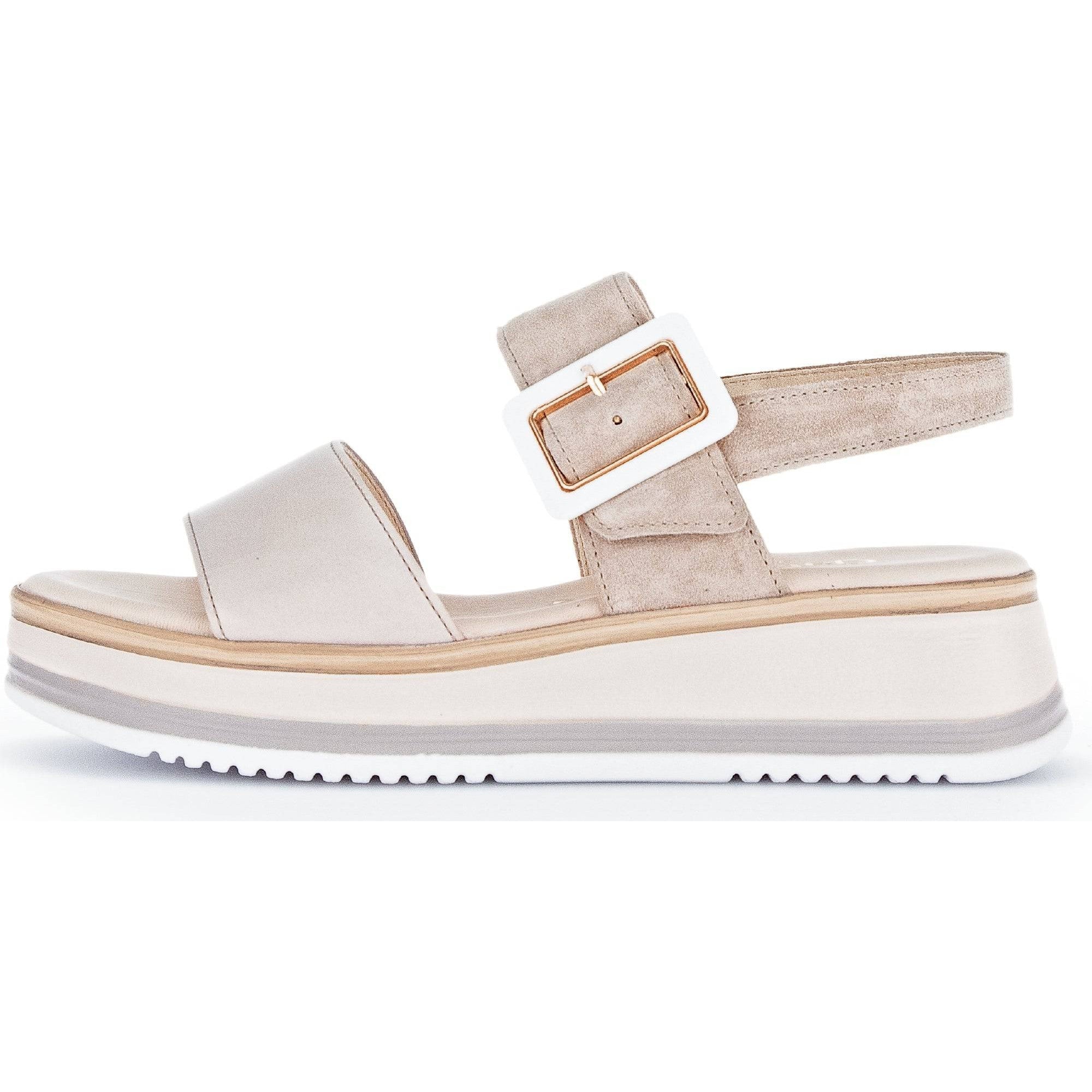 Gabor 42.744.33 Aviemore Ladies Pewter Leather Buckle Sandals-elevate your sole