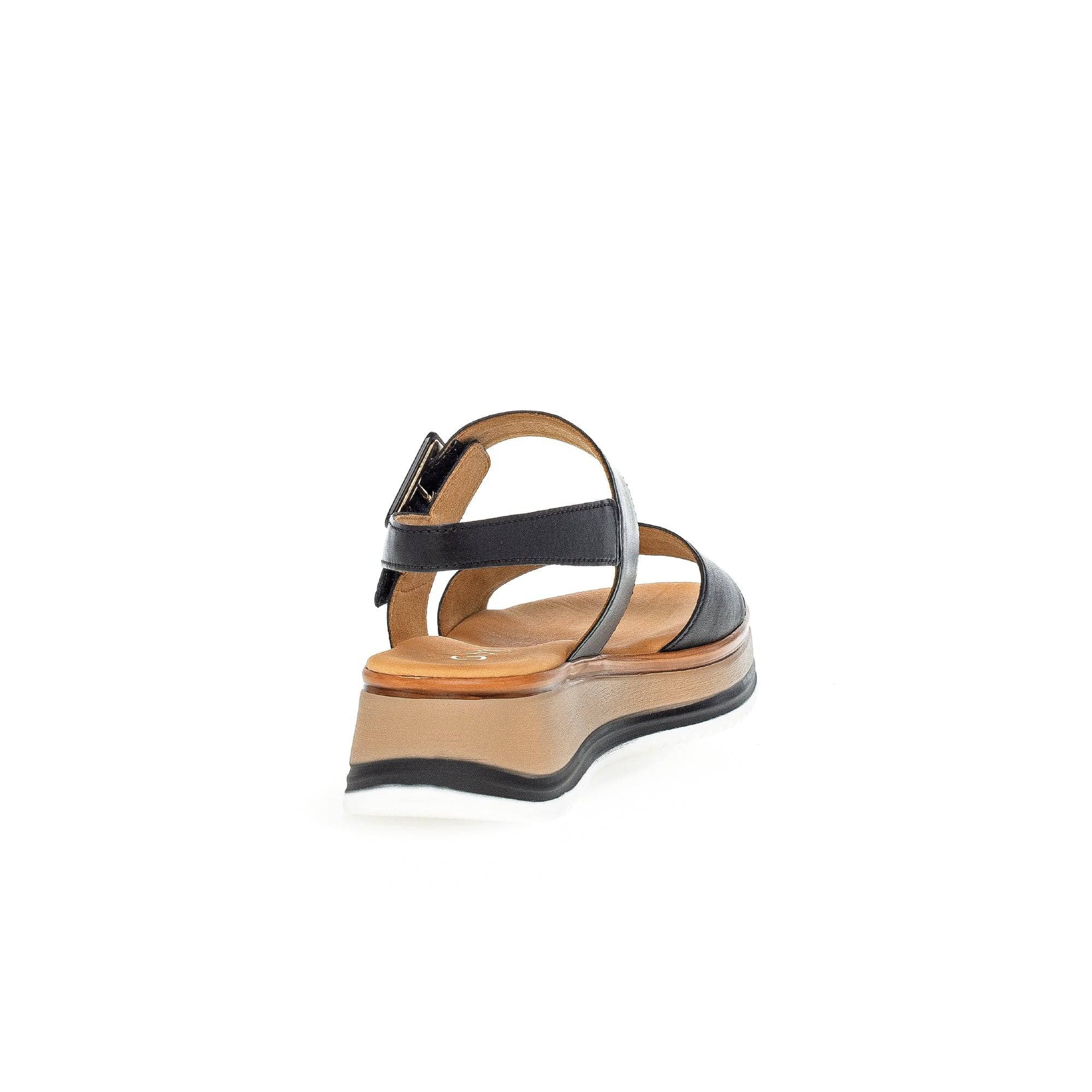 Gabor 42.744.57 Aviemore Ladies Black Leather Buckle Sandals-elevate your sole