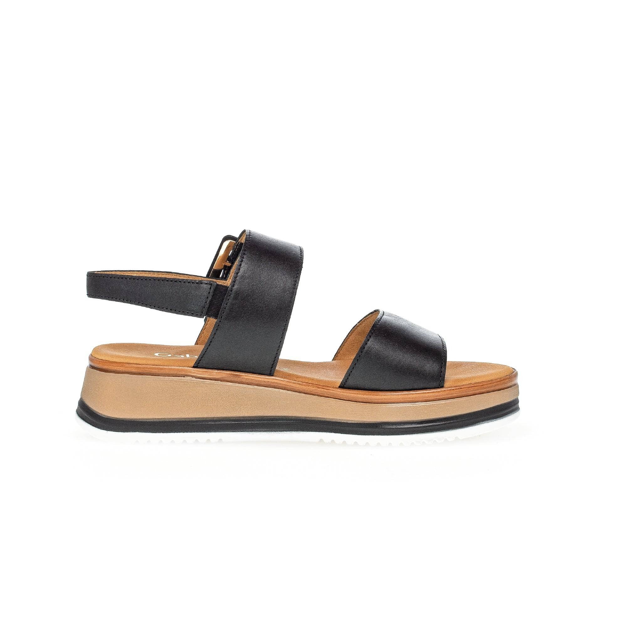 Gabor 42.744.57 Aviemore Ladies Black Leather Buckle Sandals-elevate your sole