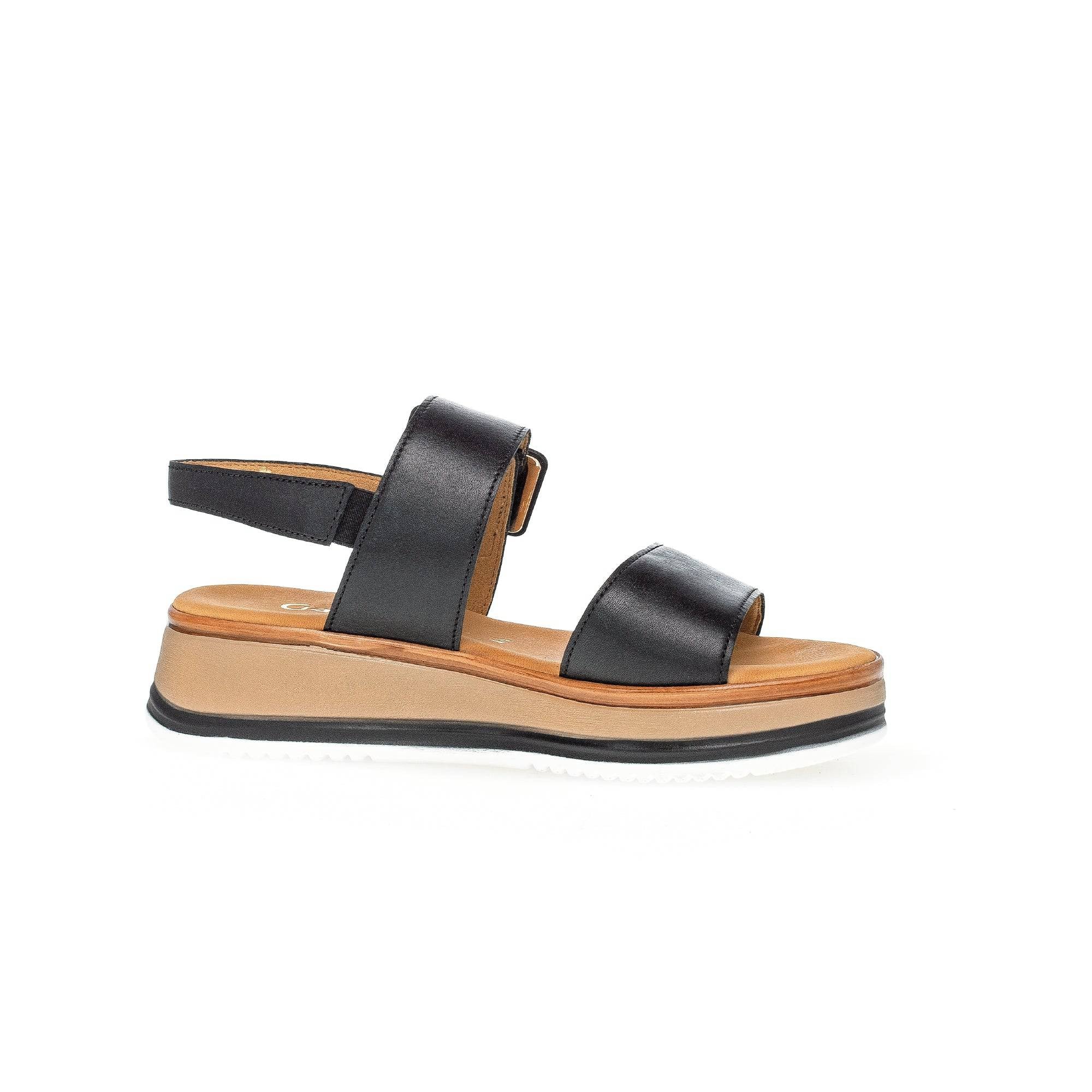 Gabor 42.744.57 Aviemore Ladies Black Leather Buckle Sandals-elevate your sole