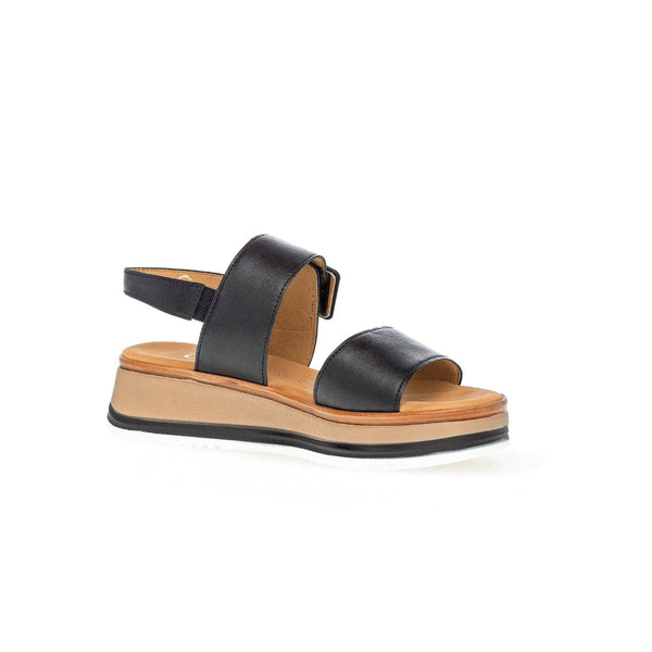 Gabor 42.744.57 Aviemore Ladies Black Leather Buckle Sandals-elevate your sole