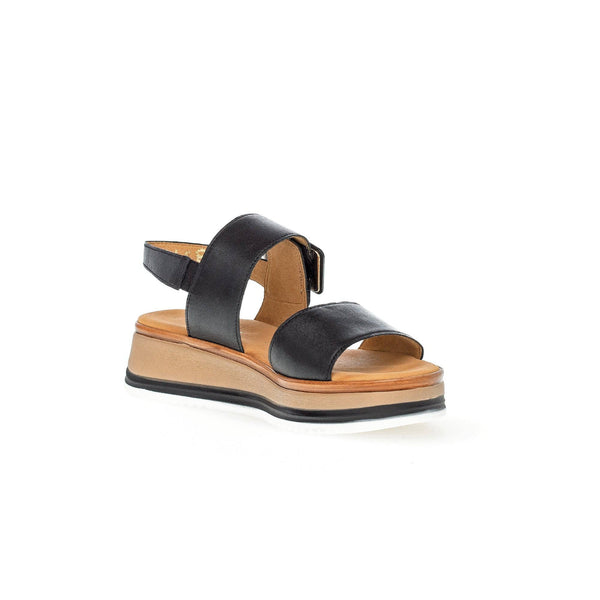 Gabor 42.744.57 Aviemore Ladies Black Leather Buckle Sandals-elevate your sole