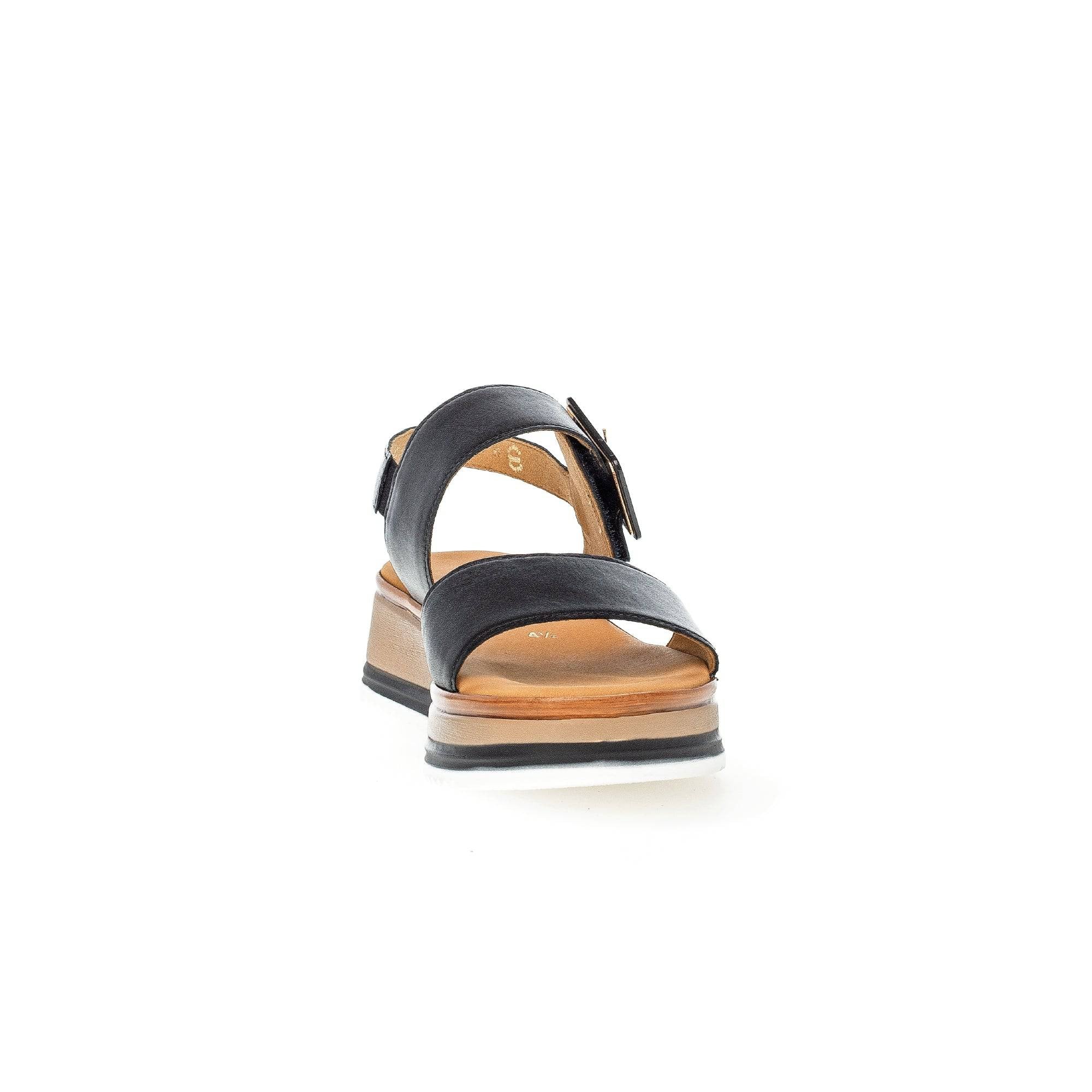 Gabor 42.744.57 Aviemore Ladies Black Leather Buckle Sandals-elevate your sole