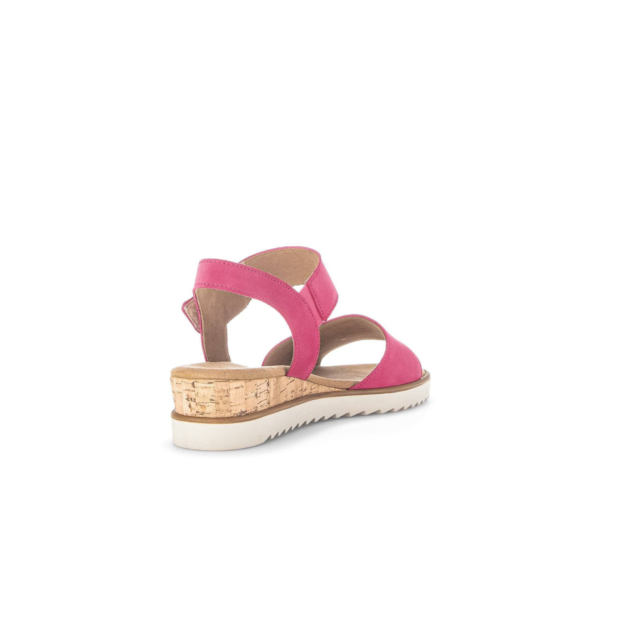 Gabor 42.750.21 Raynor Ladies Pink Suede Touch Fastening Sandals-elevate your sole