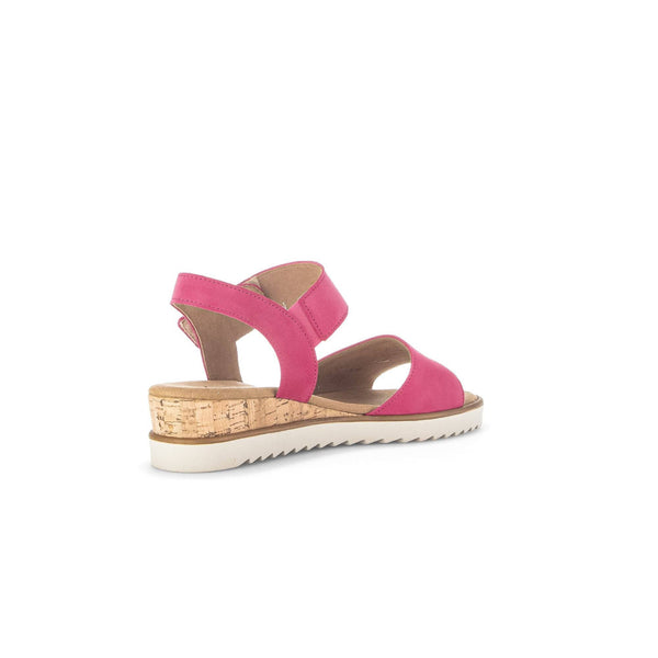 Gabor 42.750.21 Raynor Ladies Pink Suede Touch Fastening Sandals-elevate your sole