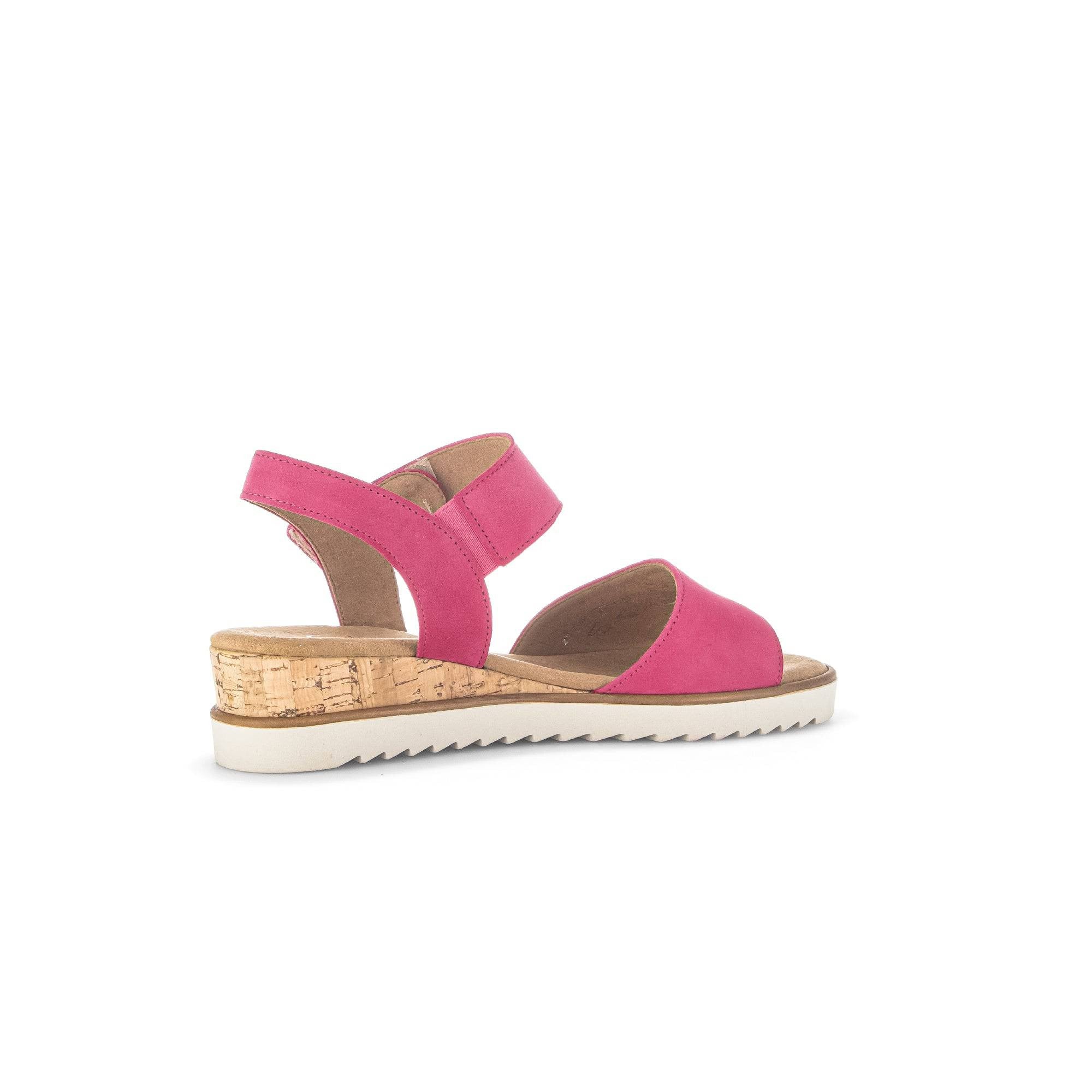 Gabor 42.750.21 Raynor Ladies Pink Suede Touch Fastening Sandals-elevate your sole