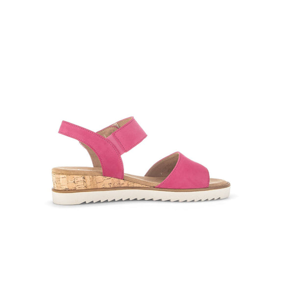 Gabor 42.750.21 Raynor Ladies Pink Suede Touch Fastening Sandals-elevate your sole