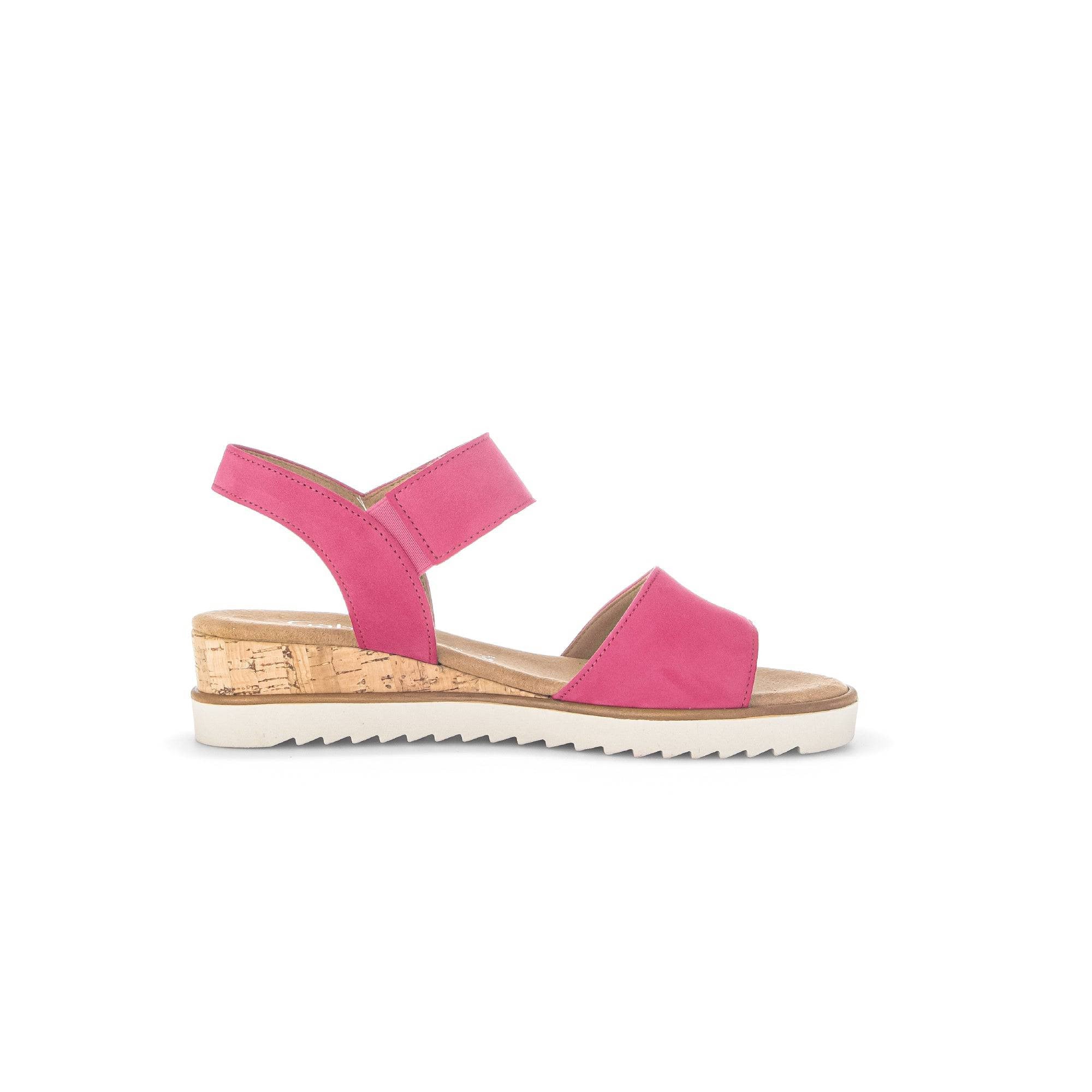 Gabor 42.750.21 Raynor Ladies Pink Suede Touch Fastening Sandals-elevate your sole