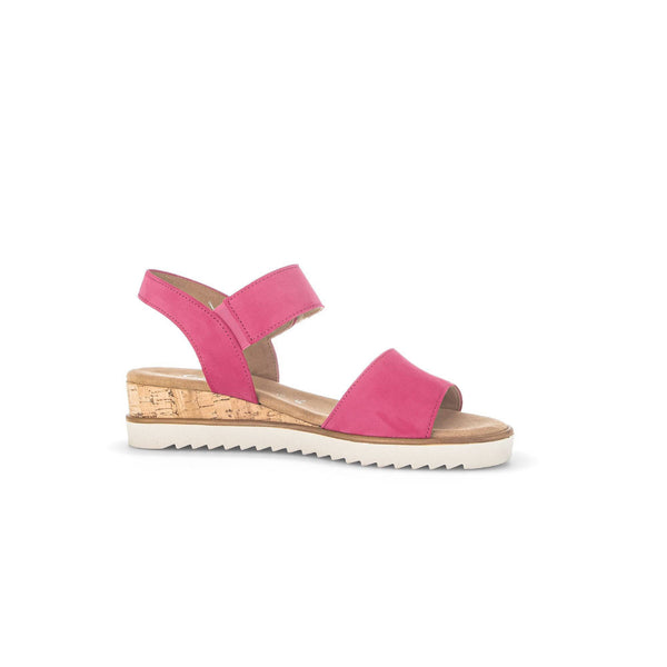 Gabor 42.750.21 Raynor Ladies Pink Suede Touch Fastening Sandals-elevate your sole