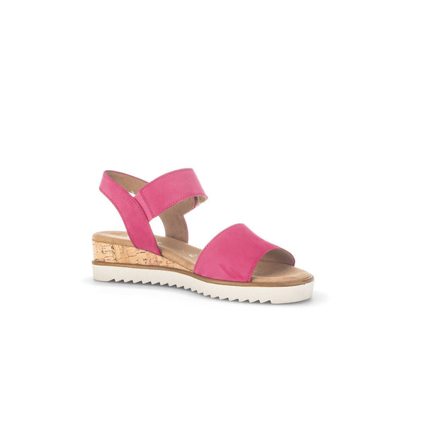 Gabor 42.750.21 Raynor Ladies Pink Suede Touch Fastening Sandals-elevate your sole