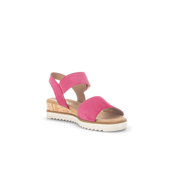 Gabor 42.750.21 Raynor Ladies Pink Suede Touch Fastening Sandals-elevate your sole