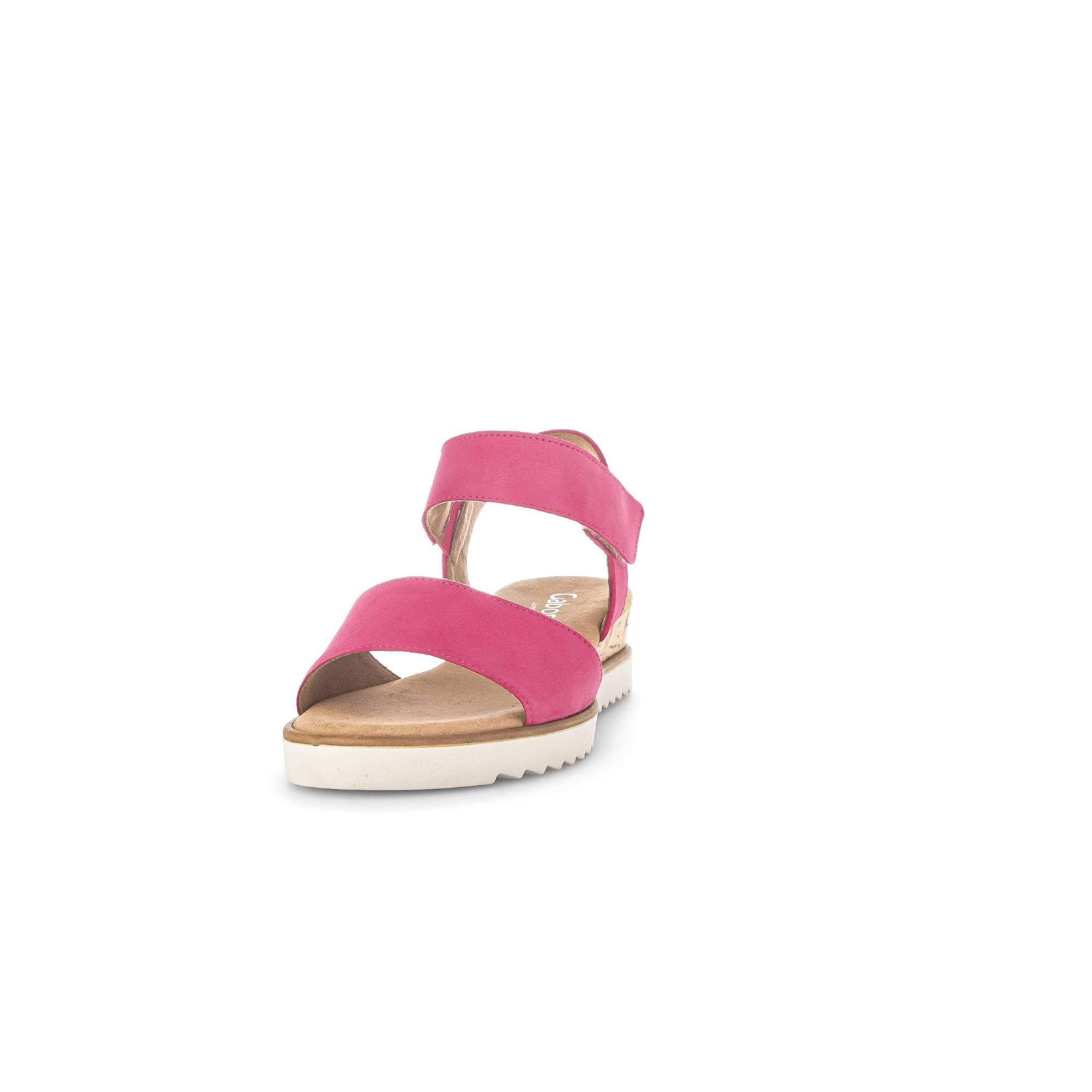 Gabor 42.750.21 Raynor Ladies Pink Suede Touch Fastening Sandals-elevate your sole