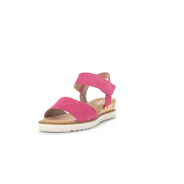 Gabor 42.750.21 Raynor Ladies Pink Suede Touch Fastening Sandals-elevate your sole