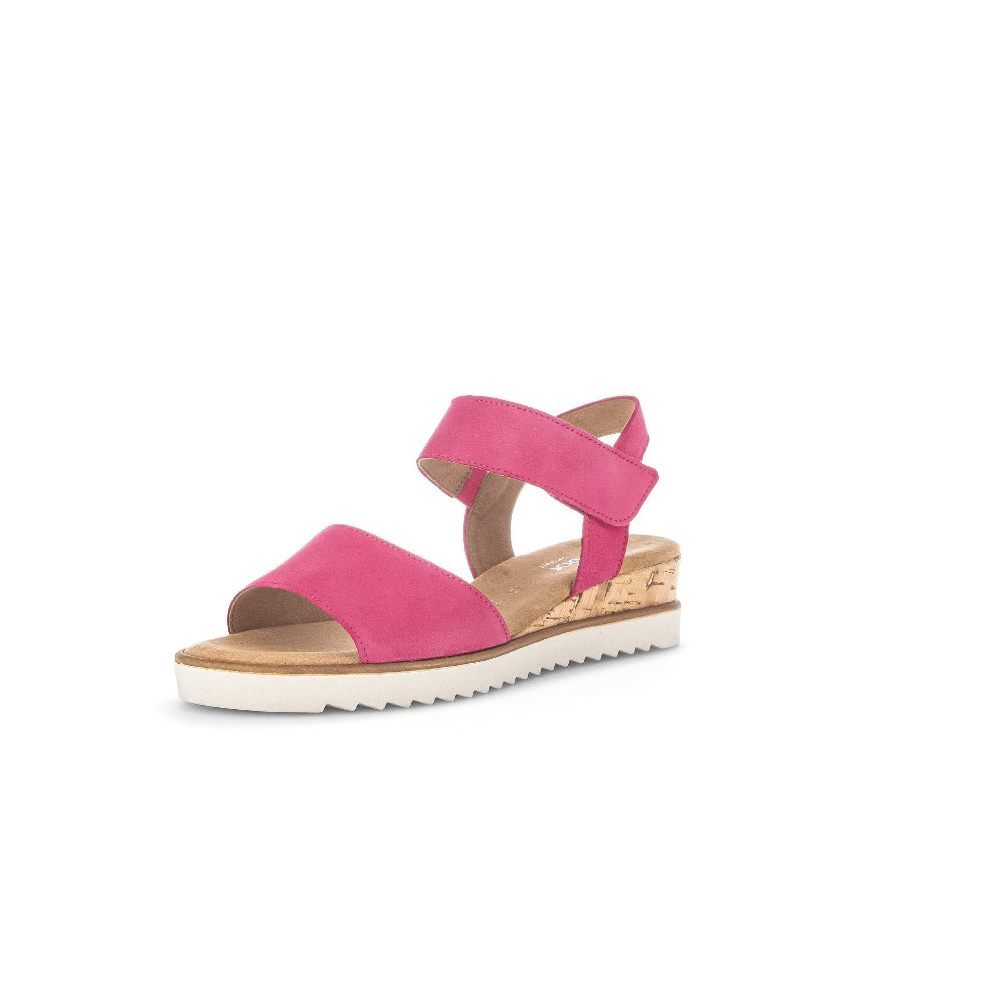 Gabor 42.750.21 Raynor Ladies Pink Suede Touch Fastening Sandals-elevate your sole