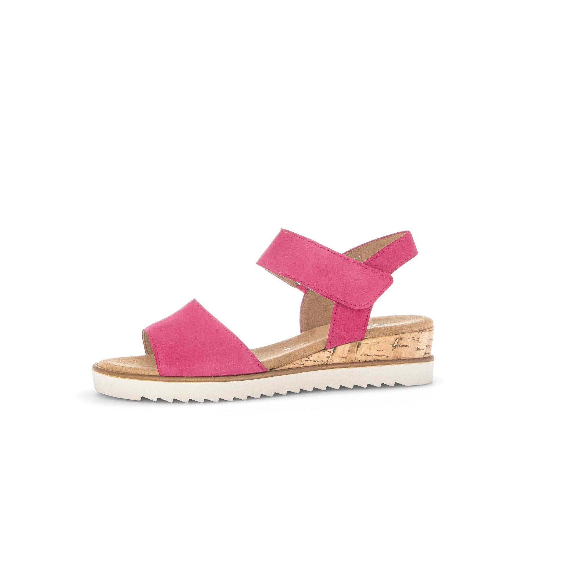 Gabor 42.750.21 Raynor Ladies Pink Suede Touch Fastening Sandals-elevate your sole