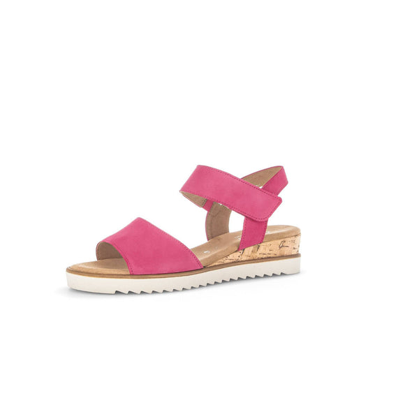 Gabor 42.750.21 Raynor Ladies Pink Suede Touch Fastening Sandals-elevate your sole