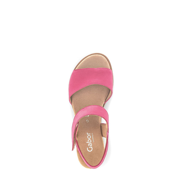 Gabor 42.750.21 Raynor Ladies Pink Suede Touch Fastening Sandals-elevate your sole