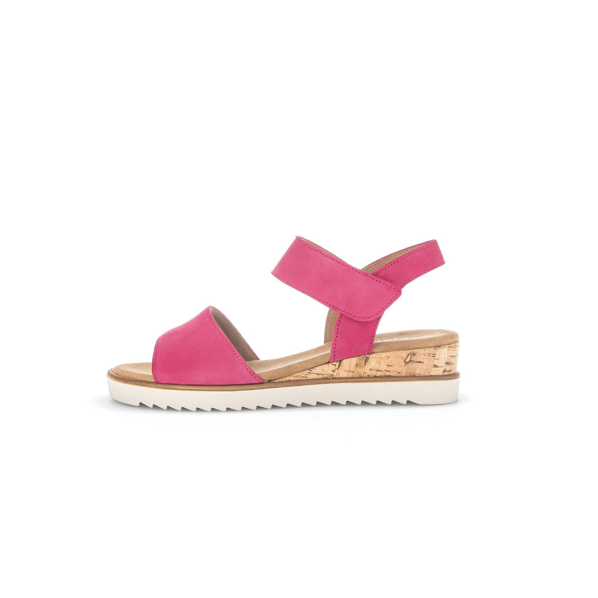 Gabor 42.750.21 Raynor Ladies Pink Suede Touch Fastening Sandals-elevate your sole