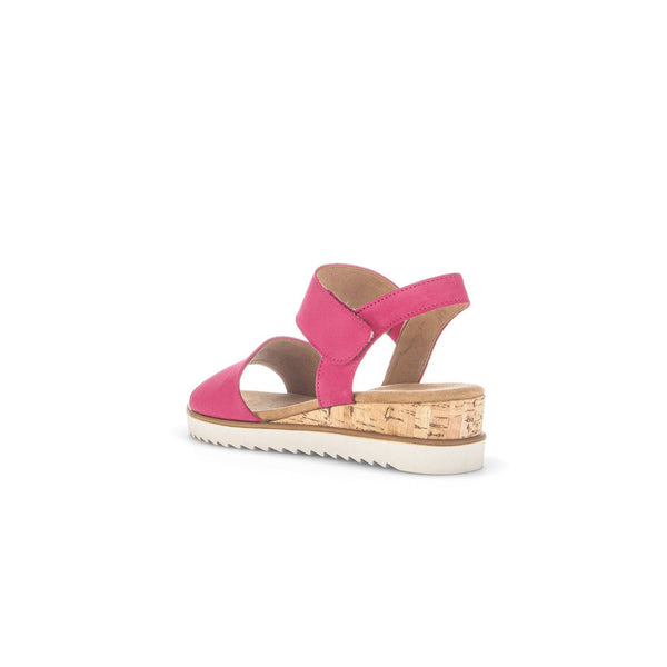 Gabor 42.750.21 Raynor Ladies Pink Suede Touch Fastening Sandals-elevate your sole