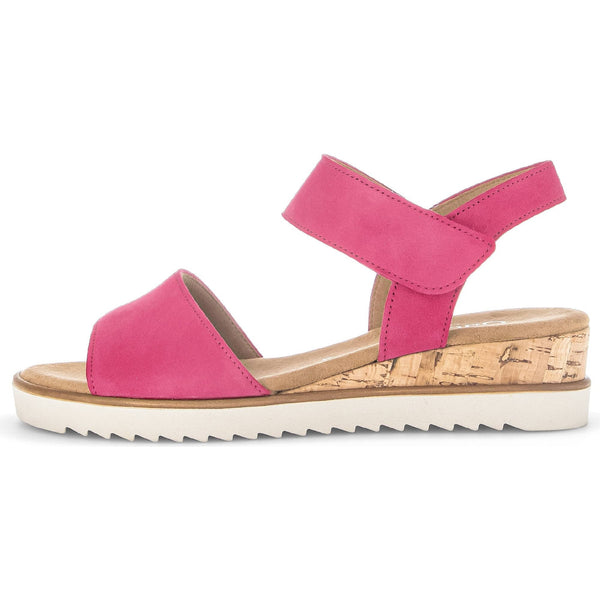 Gabor 42.750.21 Raynor Ladies Pink Suede Touch Fastening Sandals-elevate your sole