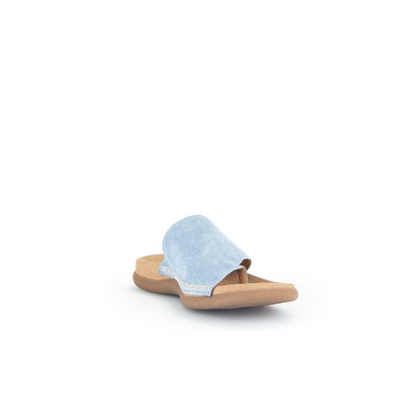 Gabor 43.700.66 Lanzarote Ladies Light Blue Leather Slip On Sandals-elevate your sole