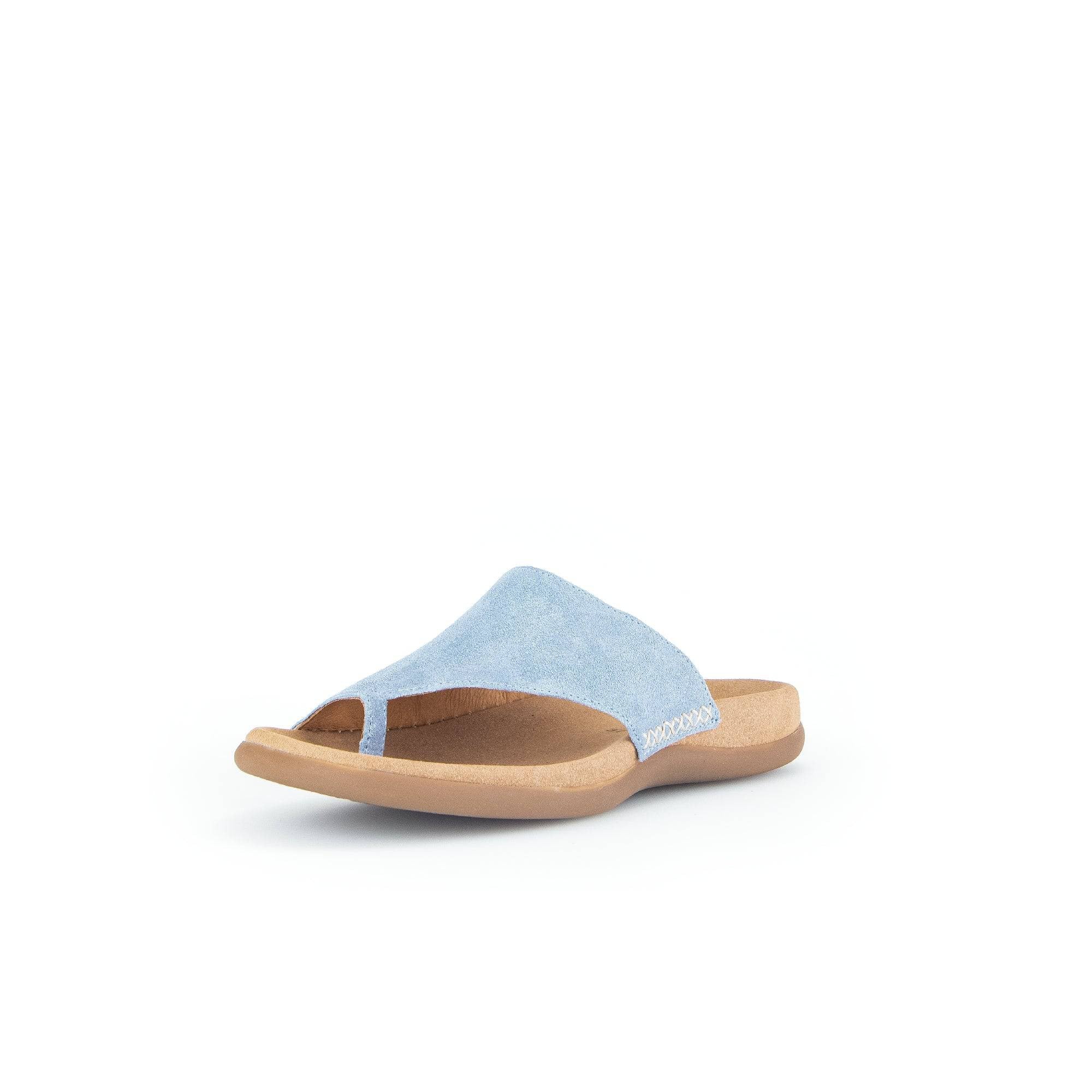 Gabor 43.700.66 Lanzarote Ladies Light Blue Leather Slip On Sandals-elevate your sole