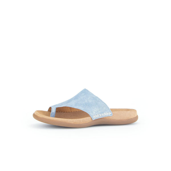 Gabor 43.700.66 Lanzarote Ladies Light Blue Leather Slip On Sandals-elevate your sole