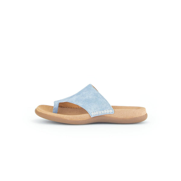 Gabor 43.700.66 Lanzarote Ladies Light Blue Leather Slip On Sandals-elevate your sole