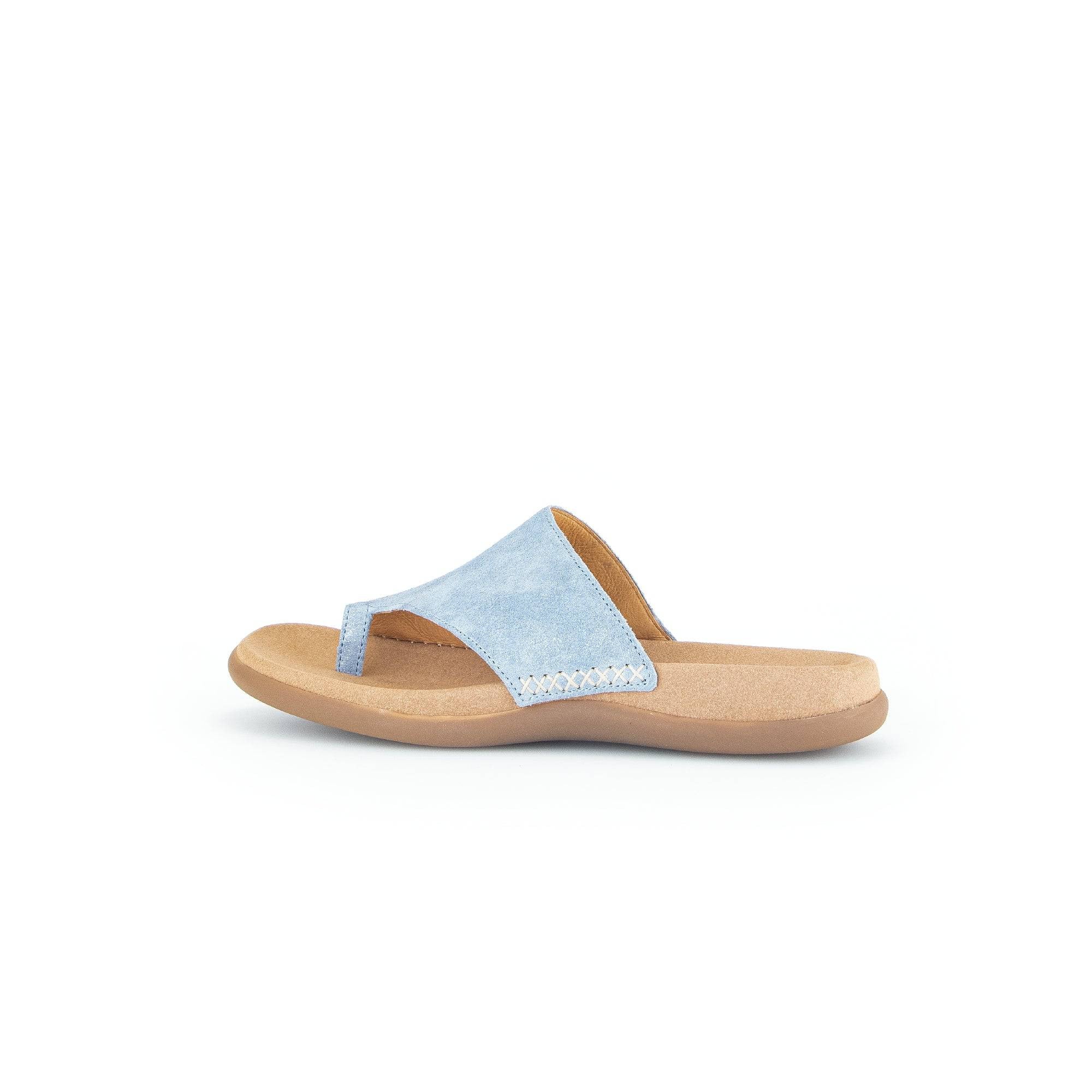 Gabor 43.700.66 Lanzarote Ladies Light Blue Leather Slip On Sandals-elevate your sole