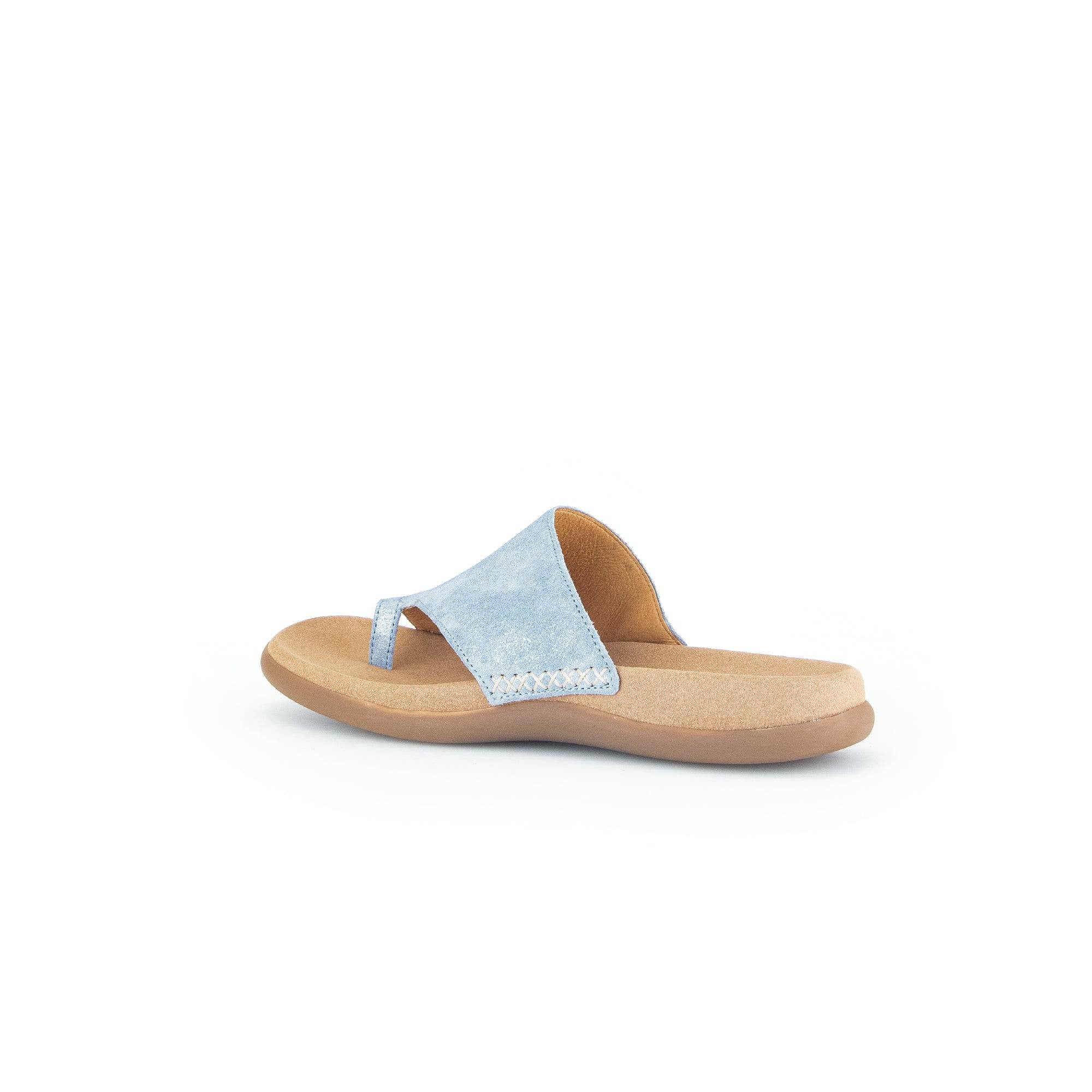 Gabor 43.700.66 Lanzarote Ladies Light Blue Leather Slip On Sandals-elevate your sole