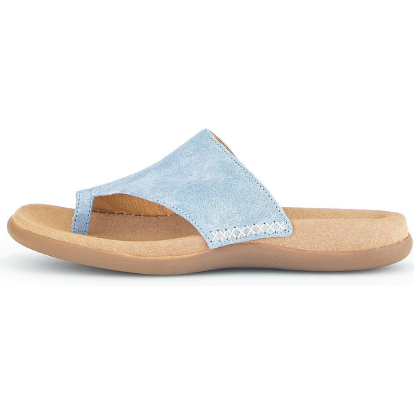 Gabor 43.700.66 Lanzarote Ladies Light Blue Leather Slip On Sandals-elevate your sole