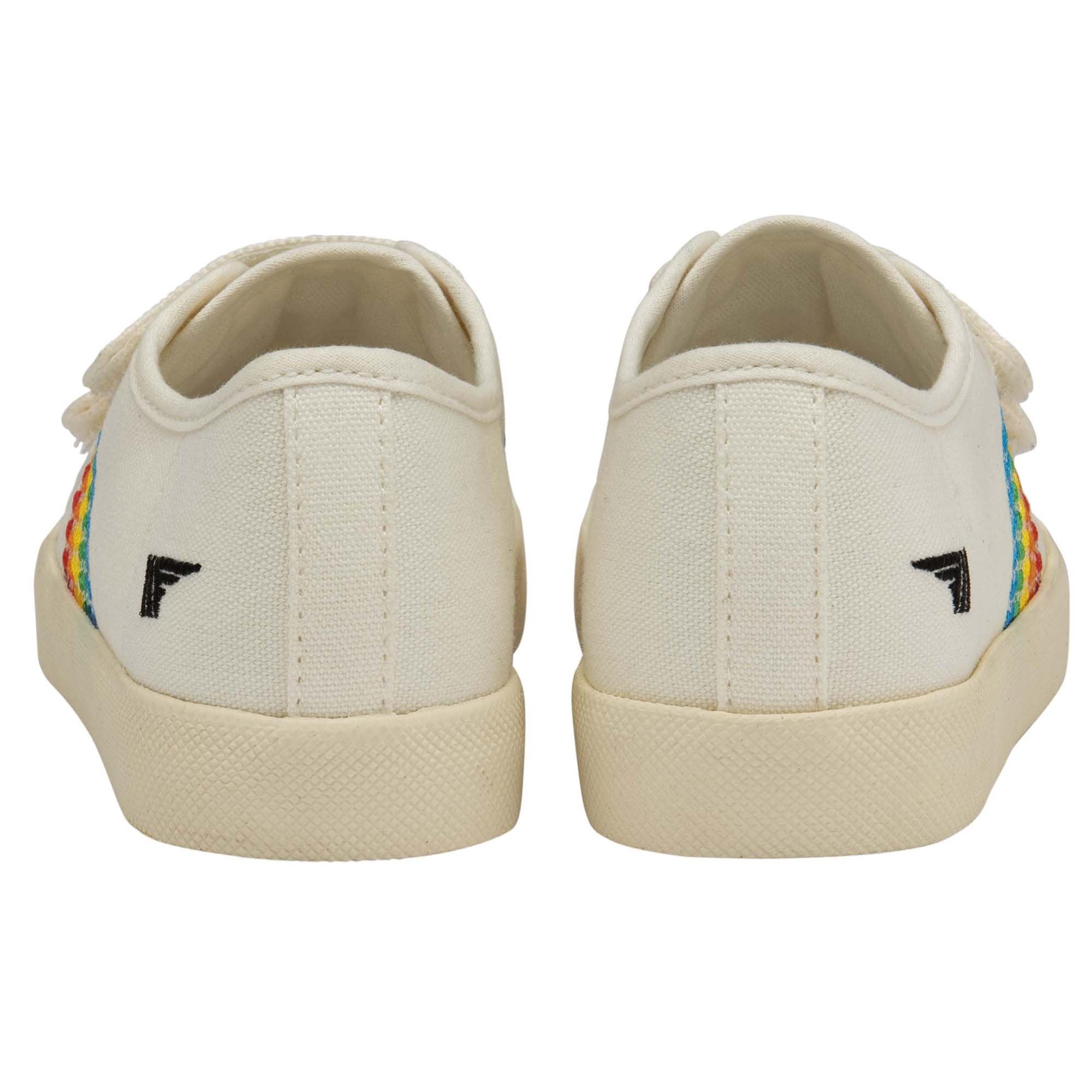 Gola Coaster Rainbow Stitch Girls Off White Multi Touch Fastening Trainers-elevate your sole