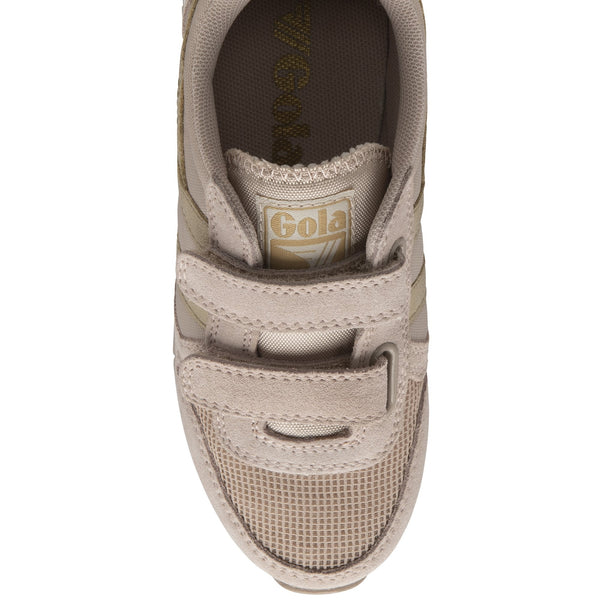 Gola Daytona Mirror Strap Kids Blossom and Gold Leather & Textile Touch Fastening Trainers-elevate your sole