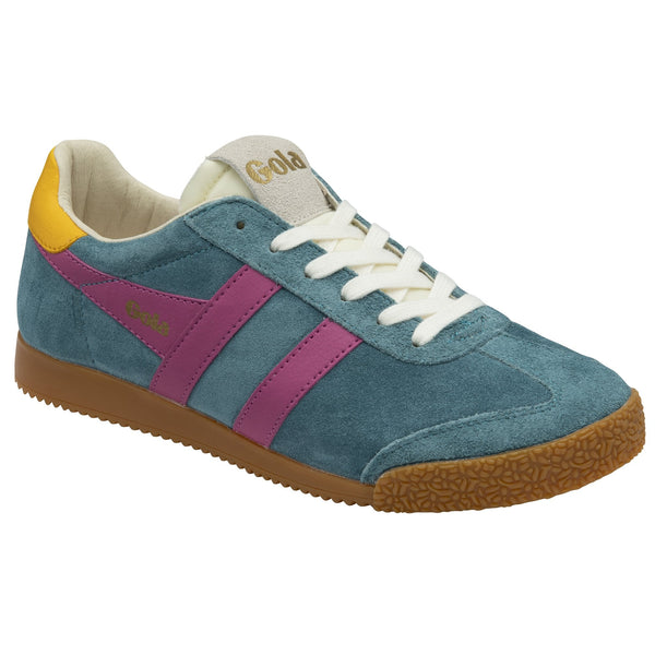 Gola Elan Ladies Peacock/Fuchsia/Sun Suede Lace Up Trainers-elevate your sole