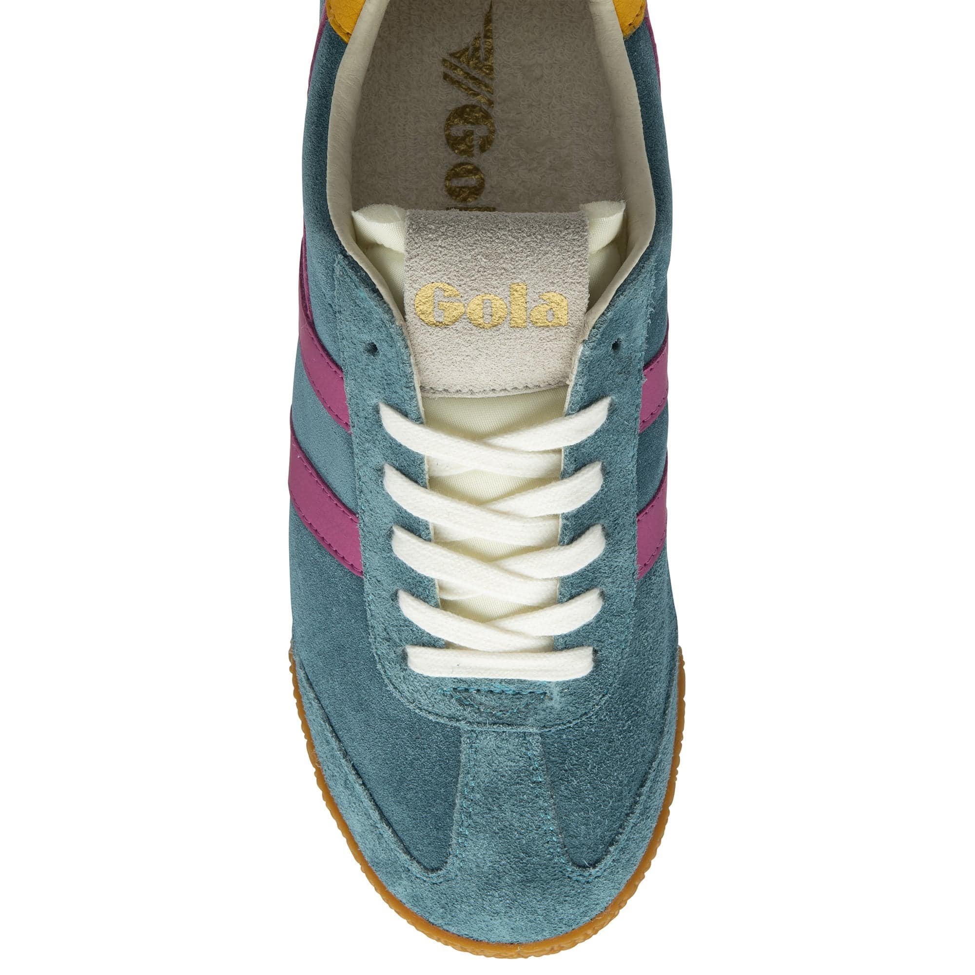 Gola Elan Ladies Peacock/Fuchsia/Sun Suede Lace Up Trainers-elevate your sole