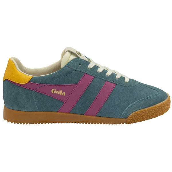 Gola Elan Ladies Peacock/Fuchsia/Sun Suede Lace Up Trainers-elevate your sole