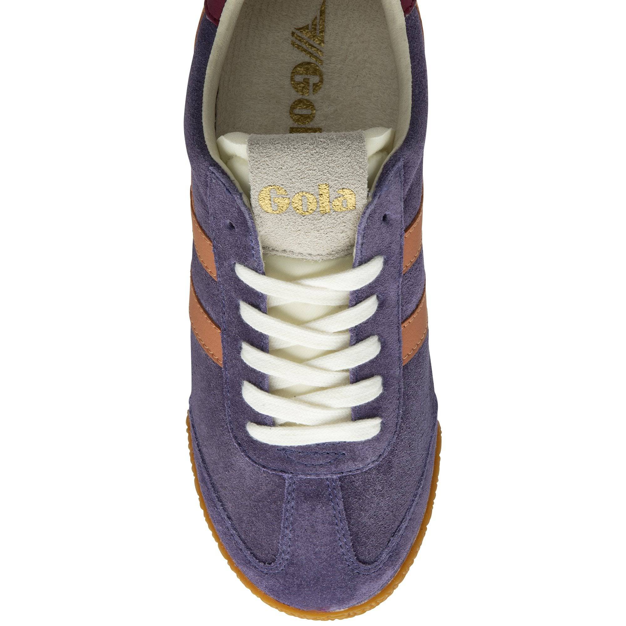 Gola Elan Ladies Plum/Terracotta/Cerise Suede Lace Up Trainers-elevate your sole