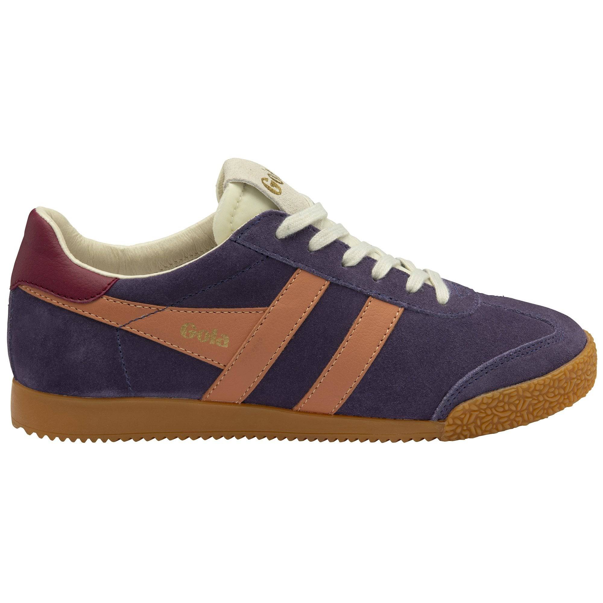 Gola Elan Ladies Plum/Terracotta/Cerise Suede Lace Up Trainers-elevate your sole