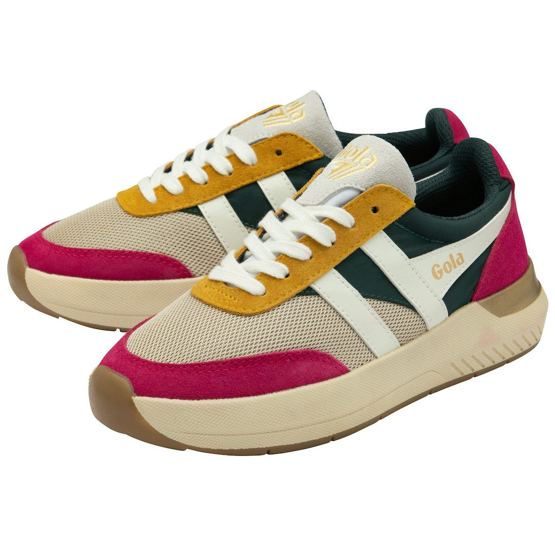 Gola Raven Ladies Wheat Leather & Textile Lace Up Trainers-elevate your sole