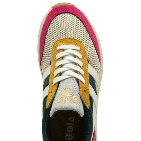 Gola Raven Ladies Wheat Leather & Textile Lace Up Trainers-elevate your sole