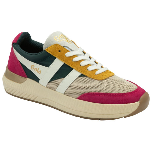 Gola Raven Ladies Wheat Leather & Textile Lace Up Trainers-elevate your sole