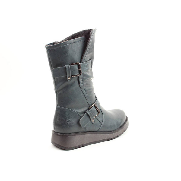 Heavenly Feet Hannah 4 Ladies Ocean Vegan Side Zip Mid-Calf Boots-elevate your sole