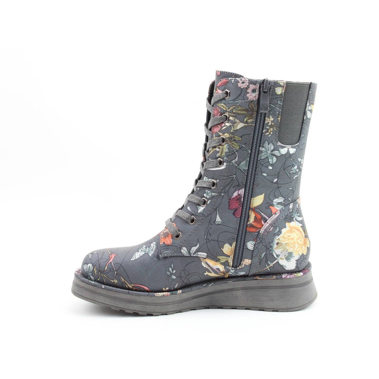 Heavenly Feet Martina 4 Print Fantasy Ladies Grey Vegan Zip & Lace Ankle Boots-elevate your sole