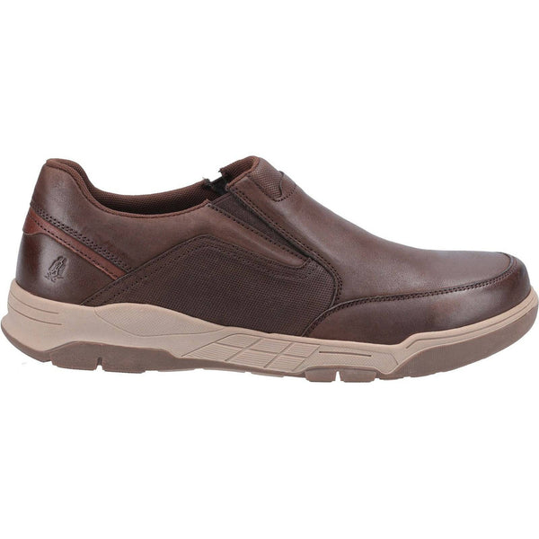 Hush Puppies Fletcher Mens Coffee Leather Slip On Shoes-elevate your sole