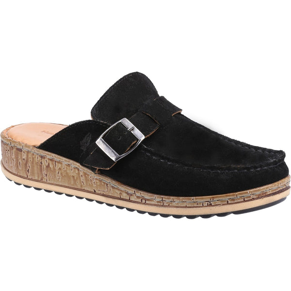 Hush Puppies Sorcha Ladies Black Leather Slip On Mules-elevate your sole