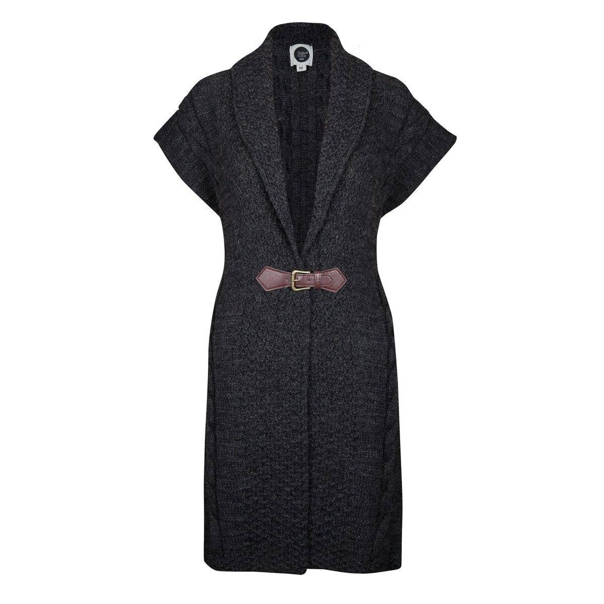 J M Cooper Ladies Wool Buckle Cardigan Charcoal-elevate your sole