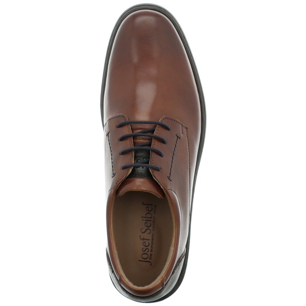 Josef Seibel Alastair 01 Mens Cognac Leather Wide Fit Lace Up Shoes-elevate your sole